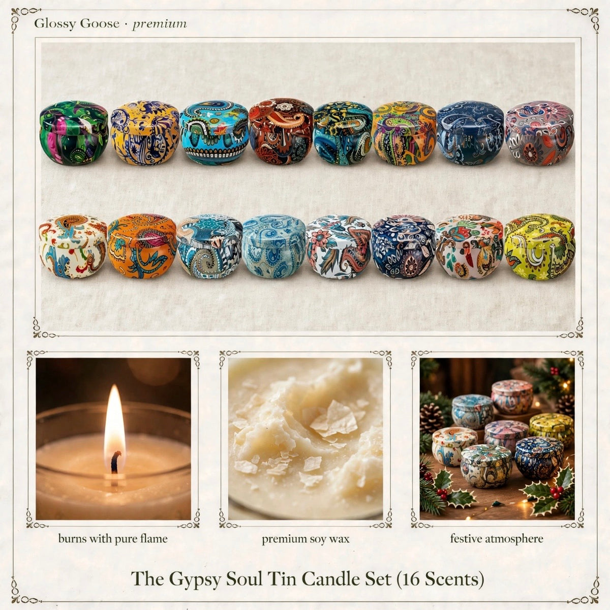 The Gypsy Soul Tin Candle Set (16 Scents)