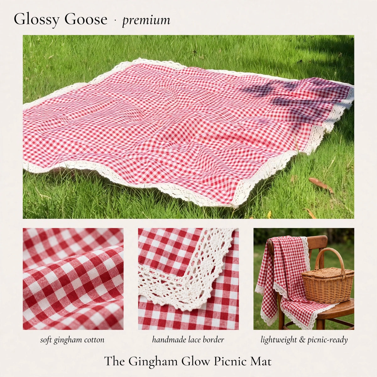 Gingham Glow Picnic Mat