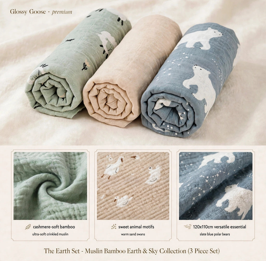 The Muslin Bamboo Earth & Sky Collection (3 Piece set)