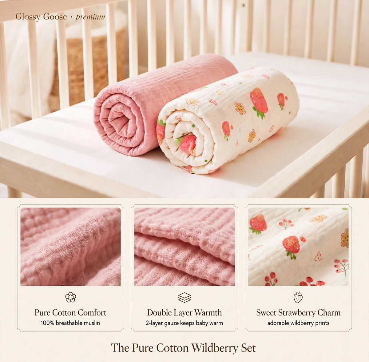 The Pure Cotton Wildberry & Stone Set (2 Piece set)