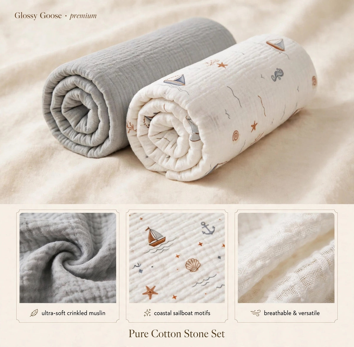 The Pure Cotton Wildberry & Stone Set (2 Piece set)