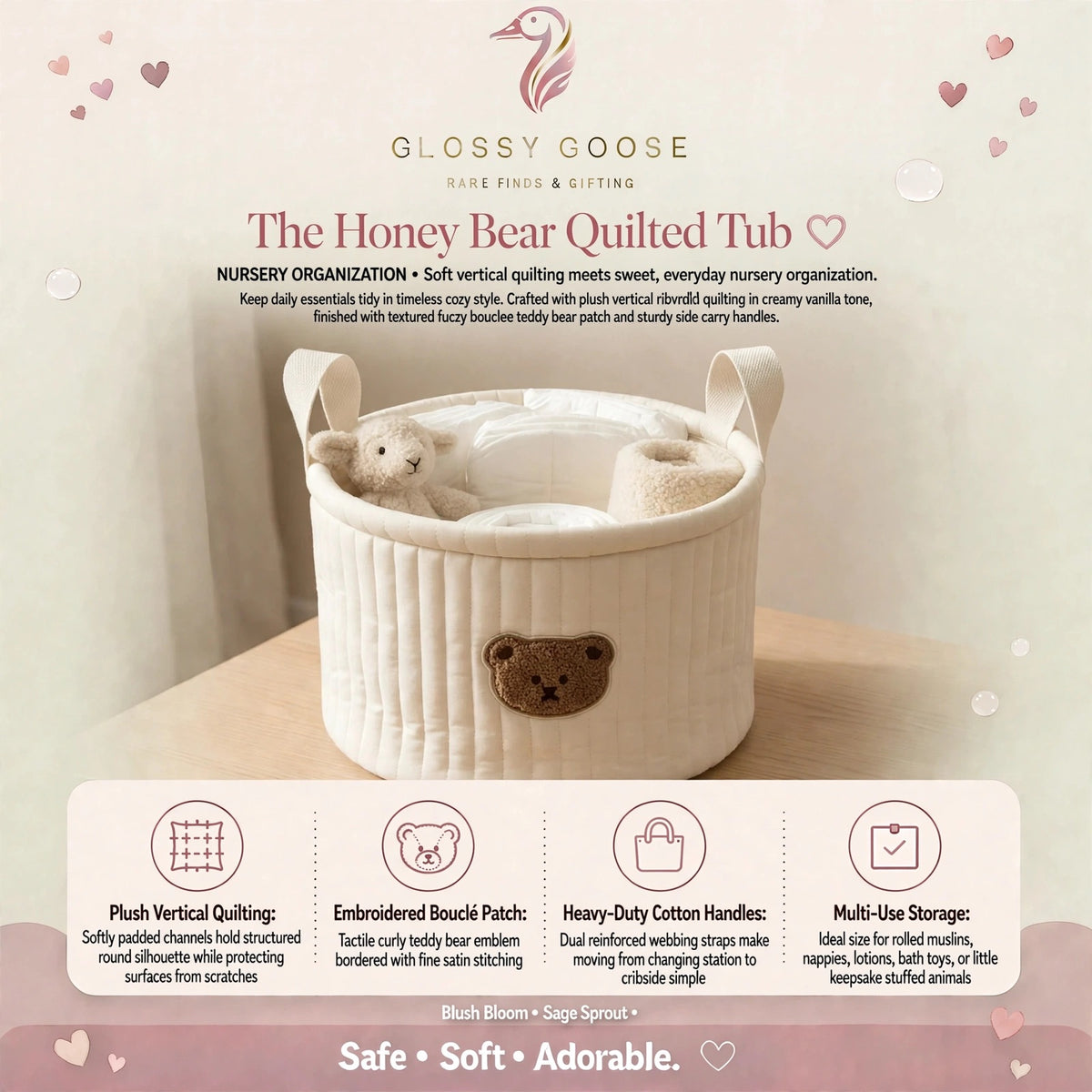 The Honey Bear Quilted Tub