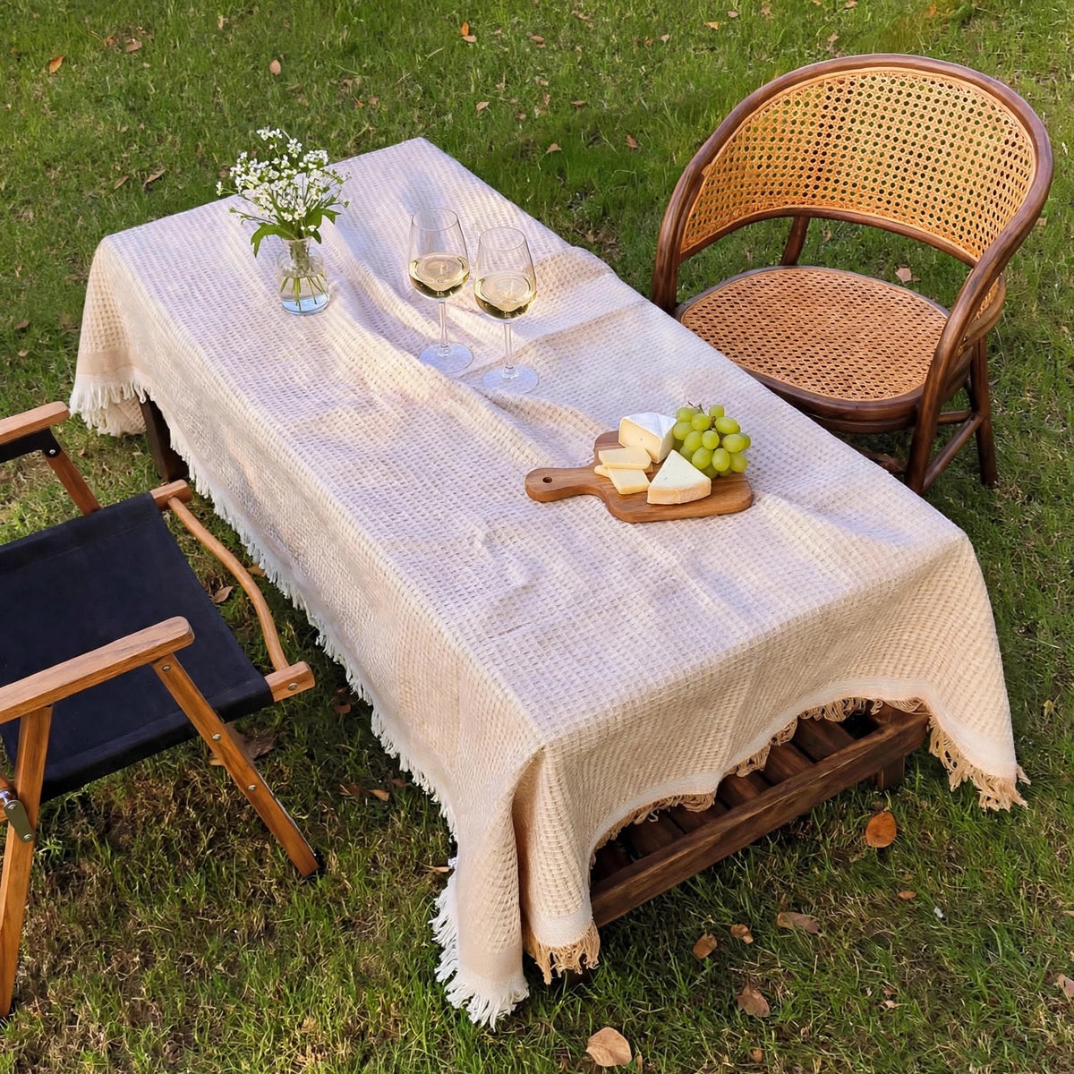 3-in-1 Boho Waffle Cover & Throw