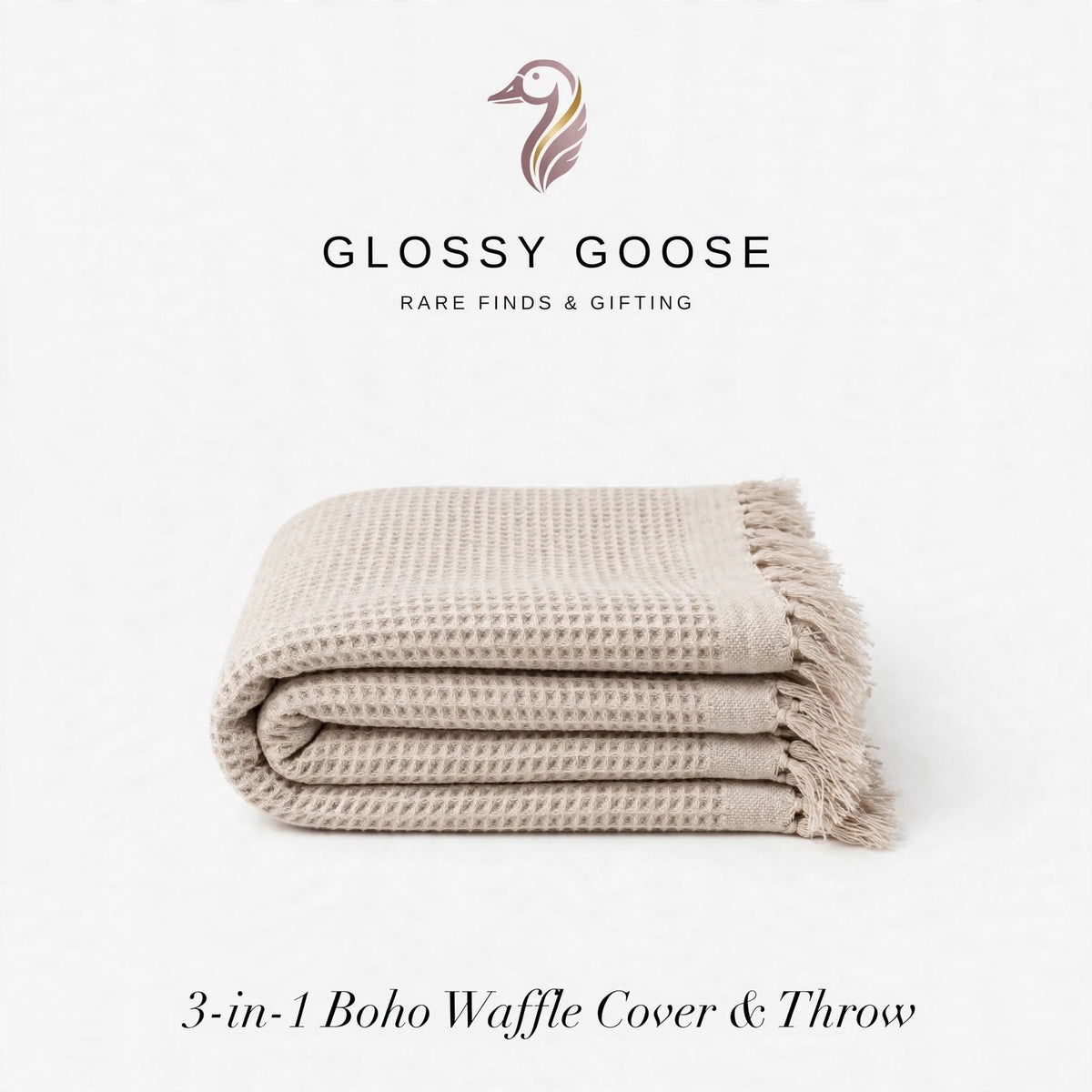 3-in-1 Boho Waffle Cover & Throw